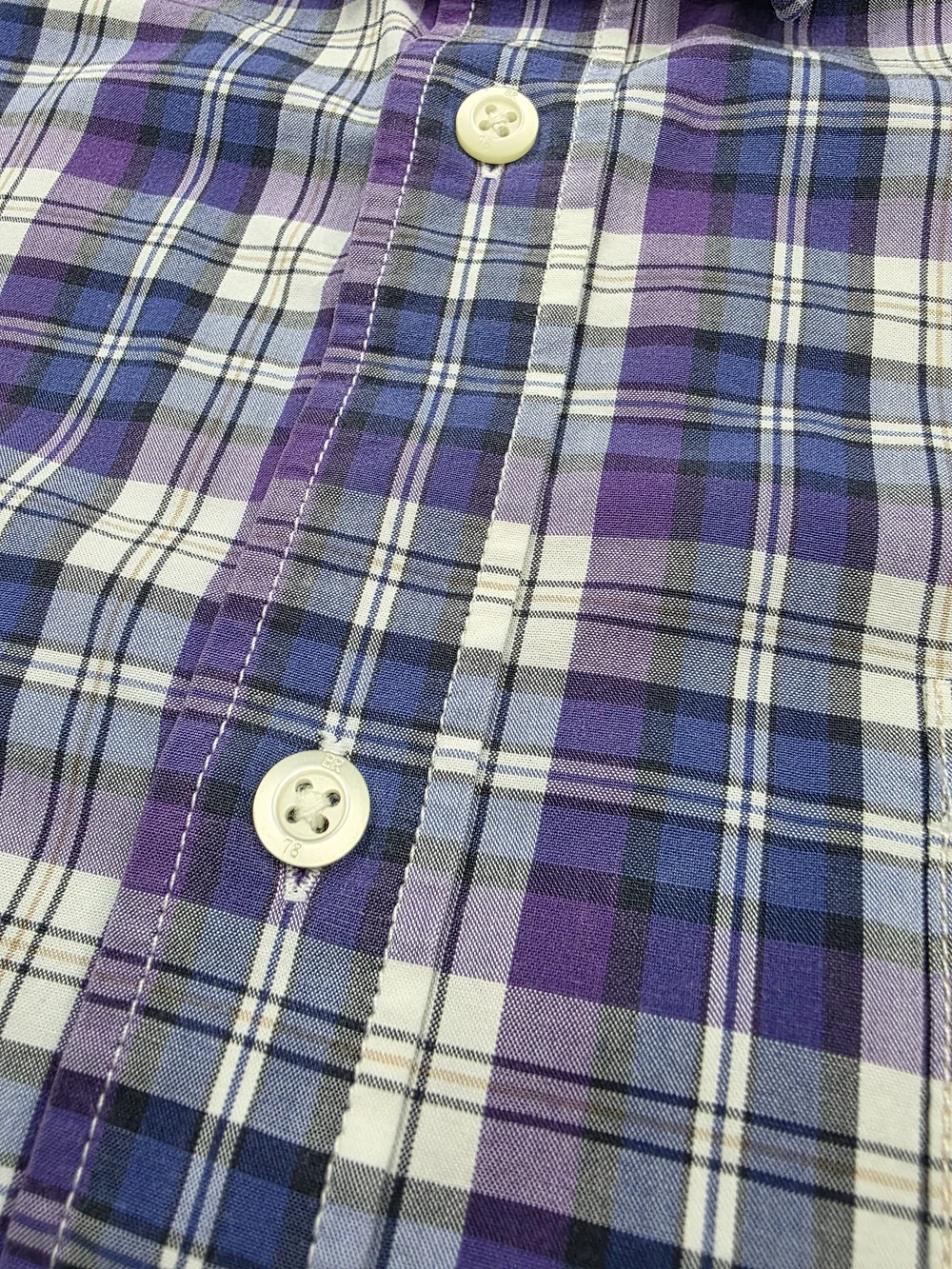 Banana Republic Soft Wash Shirt Size L Purple Blue Plaid